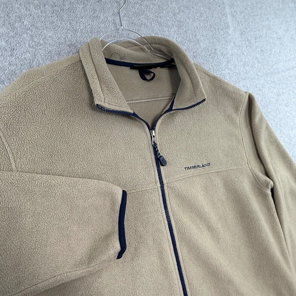 Timberland Fleece Jacket Mens Large Tan Full Zip Weathergear Vinttage 90s y2k